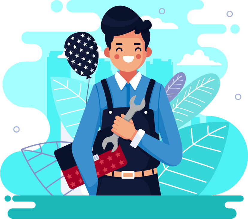 illustration of professional holding tools