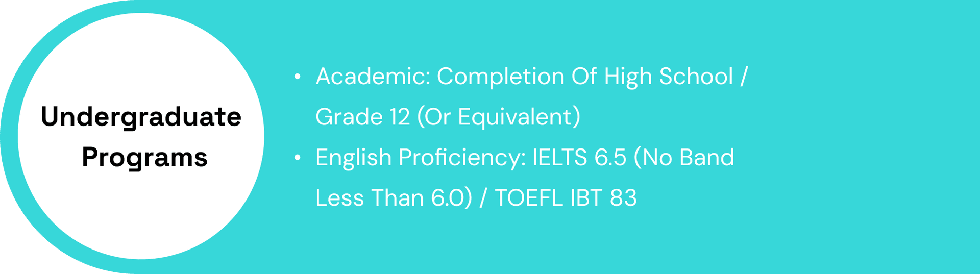 Undergraduate Programs Requirements