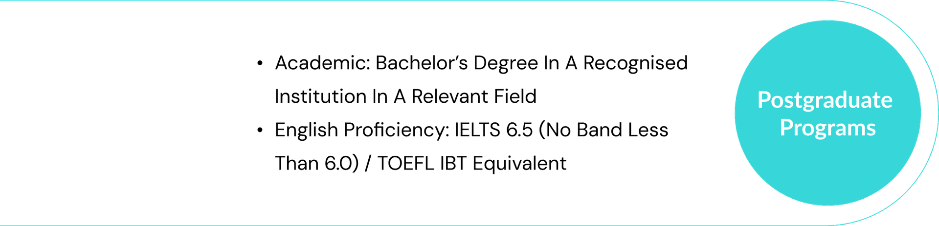 Postgraduate Programs Requirements