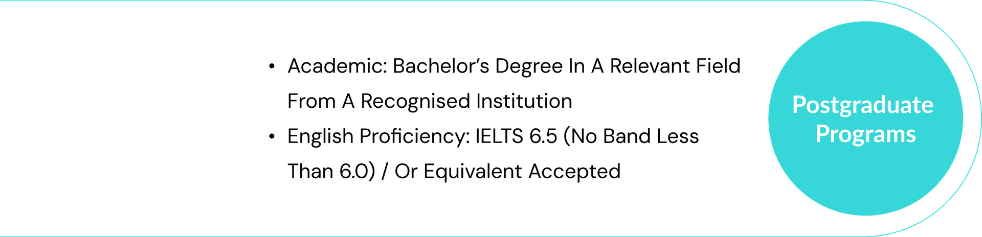 Postgraduate Programs Requirements